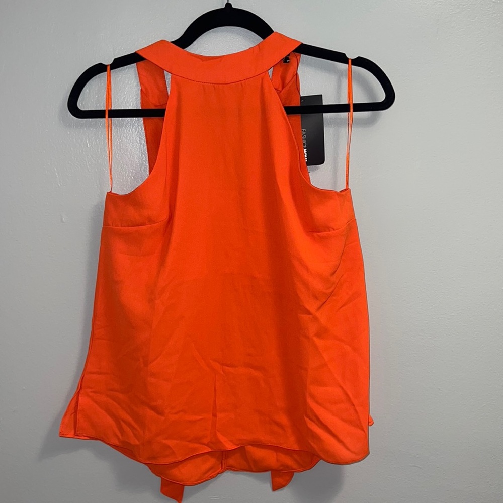 High neck orange top